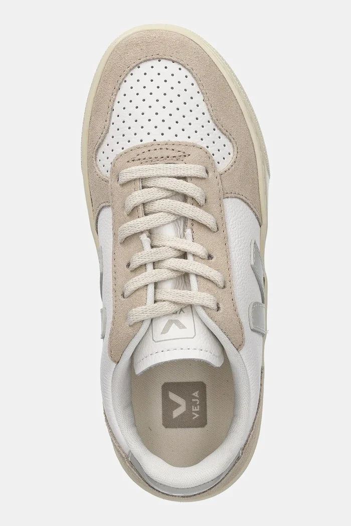 Zapatillas deportivas de piel para niños Veja Small V-10 con cordones
