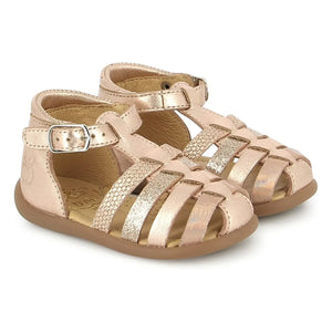 Pom d'Api - Sandalias de tacón metálico con detalle de hebilla | Oro rosa