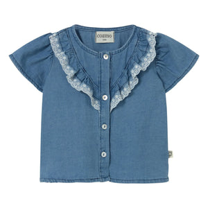 Cozmo - Blusa vaquera con volantes Malva