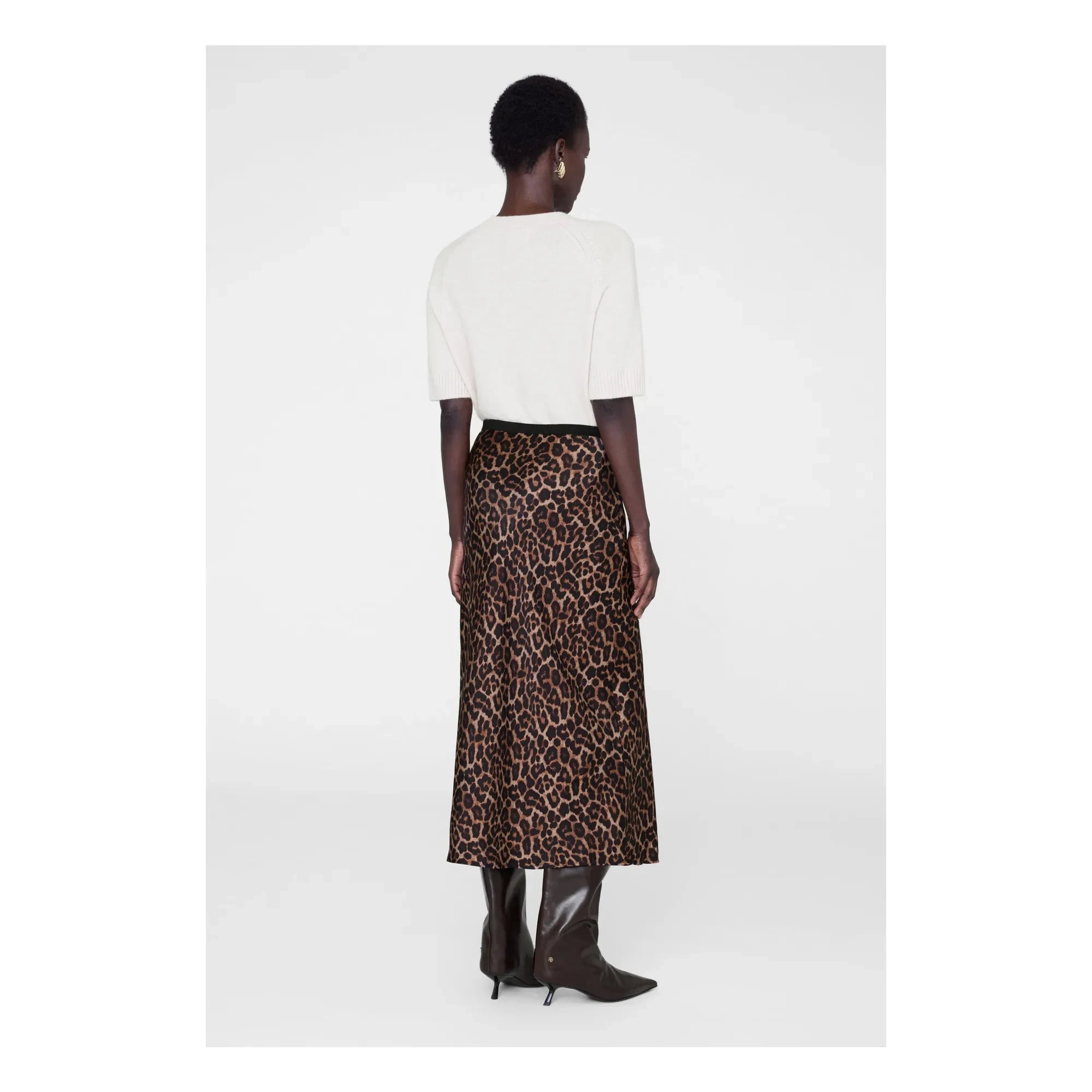 Anine Bing - Falda Larga de Seda Estampado Leopardo | Leopardo