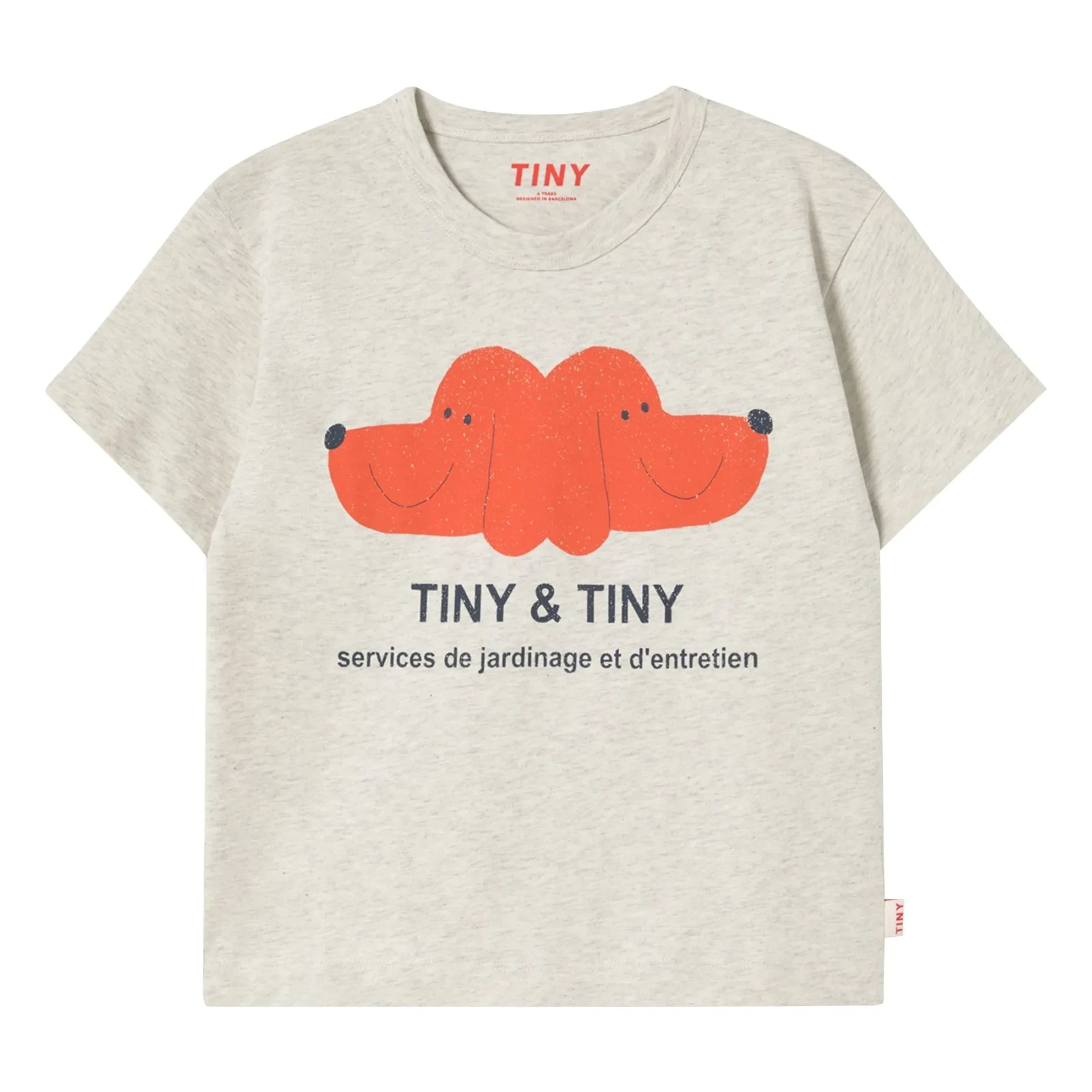Tinycottons - Camiseta de algodón orgánico Tiny & Tiny Dogs | Beige jaspeado