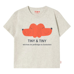 Tinycottons - Camiseta de algodón orgánico Tiny & Tiny Dogs | Beige jaspeado