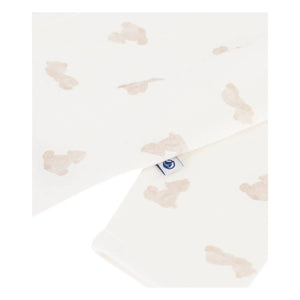Petit Bateau - Sleep Well Teddy Bear Pijama Organik Pamuk Tubic | Beyaz