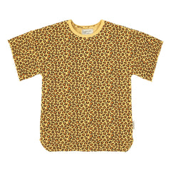 Piupiuchick - Vestido camiseta leopardo Algodón polar orgánico | Mostaza