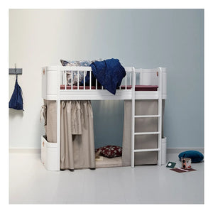 Oliver Furniture - Cama Mini+ de Madera de Altura Media 68x162cm | Blanca