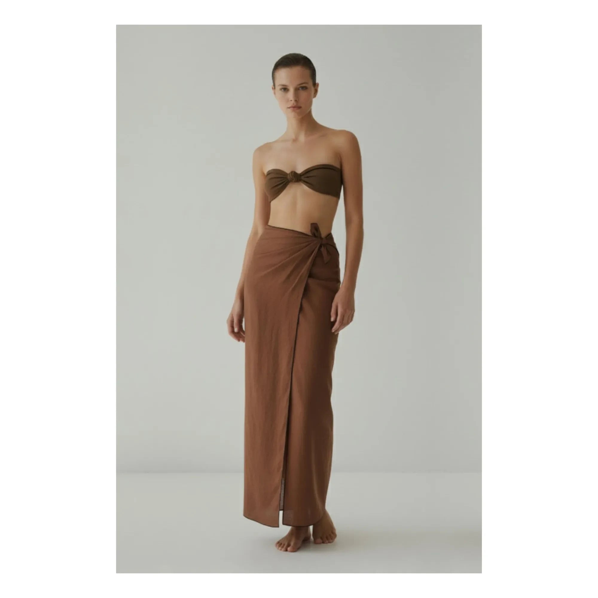 Vanessa Sposi - Pareo de lino | Chocolate