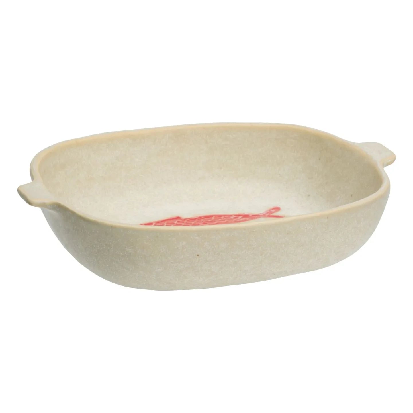 Madam Stoltz - Fuente de horno de pescado de piedra en polvo | Beige