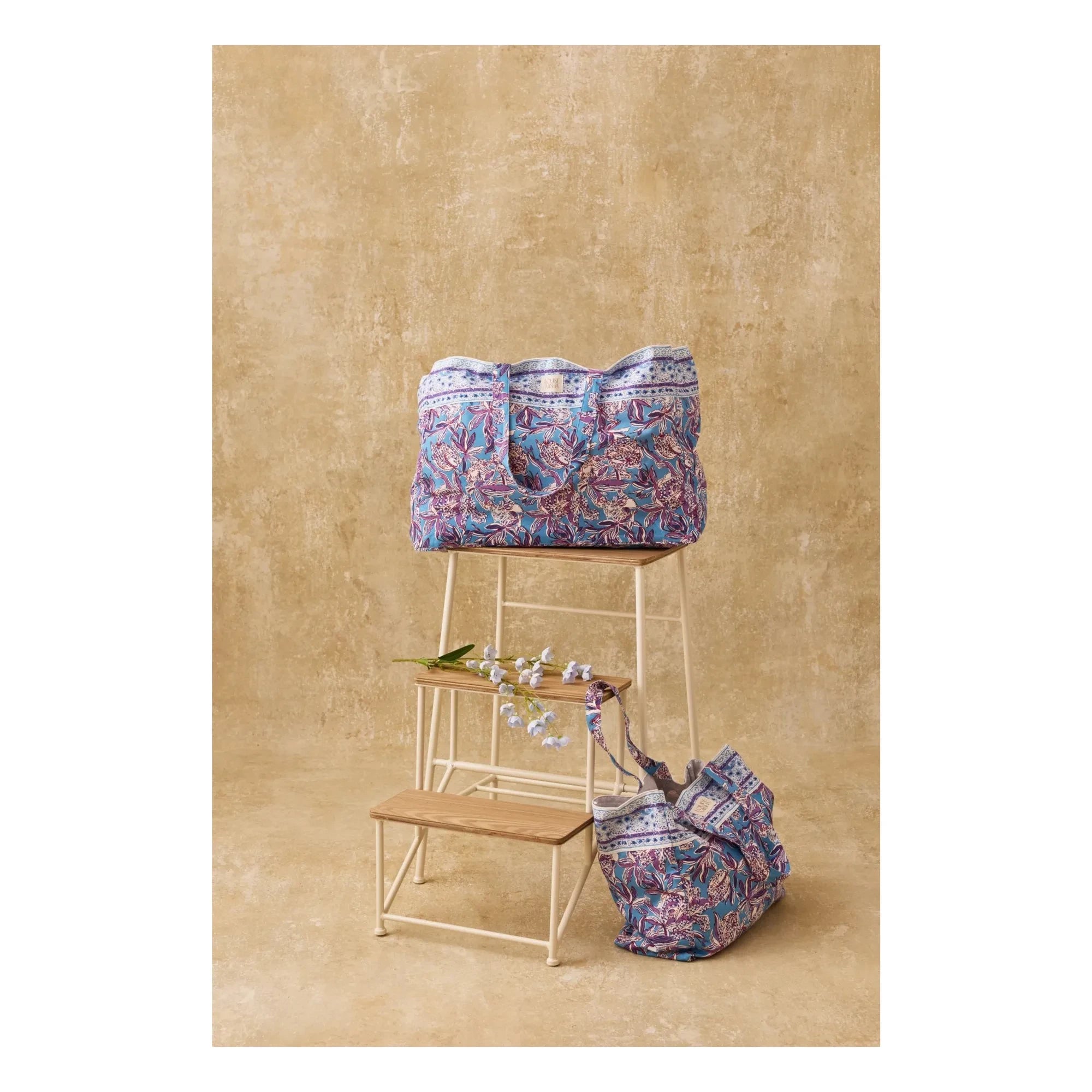 Louise Misha - Bolso tote de algodón Beverly | Azul claro