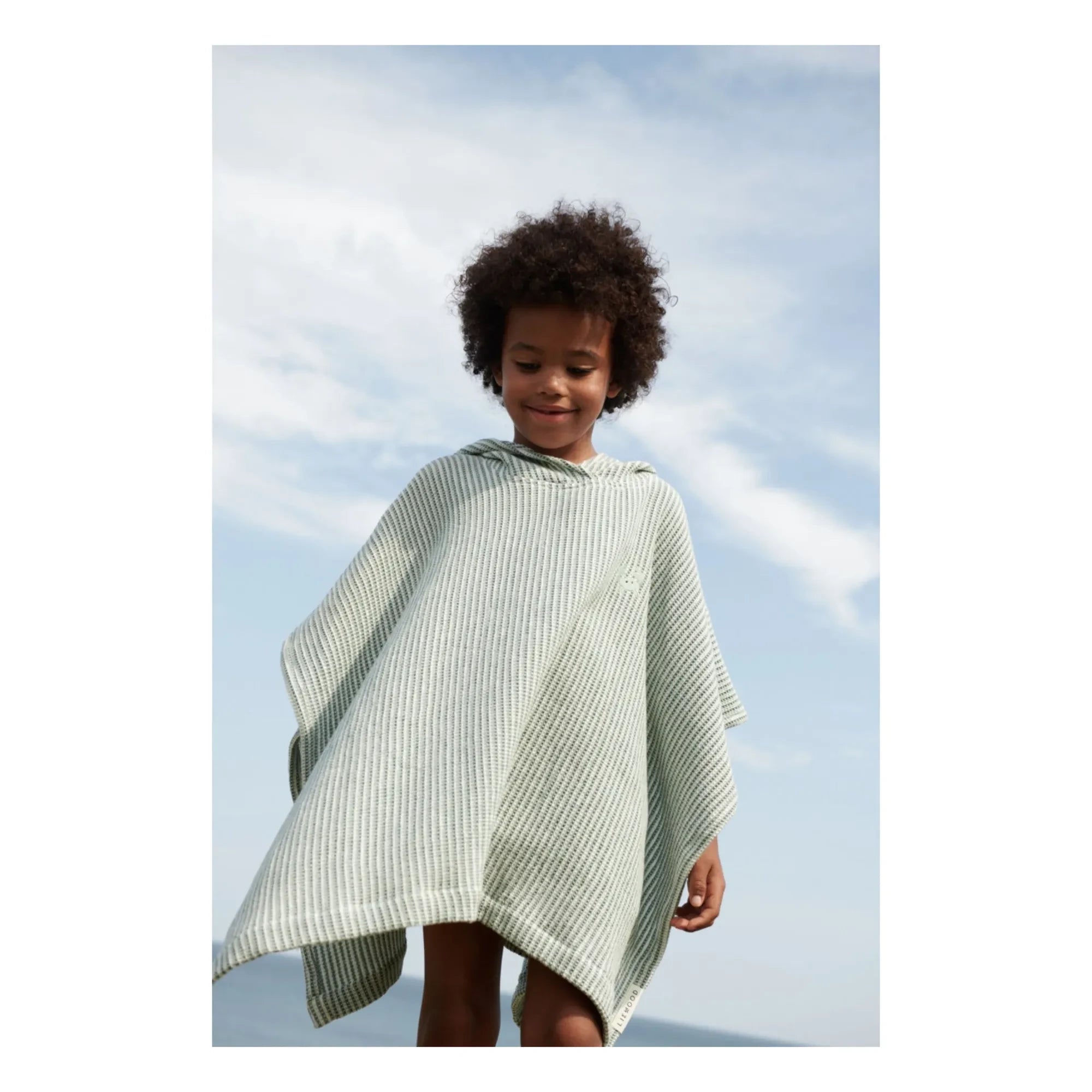 Liewood - Poncho Paco | Rayas Y/D Menta/Crema