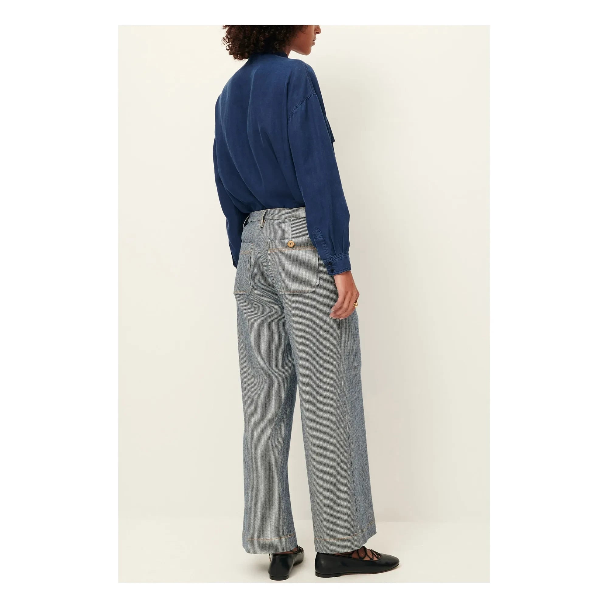 Sessùn - Pantalones de algodón Aldricks | Azul grisáceo