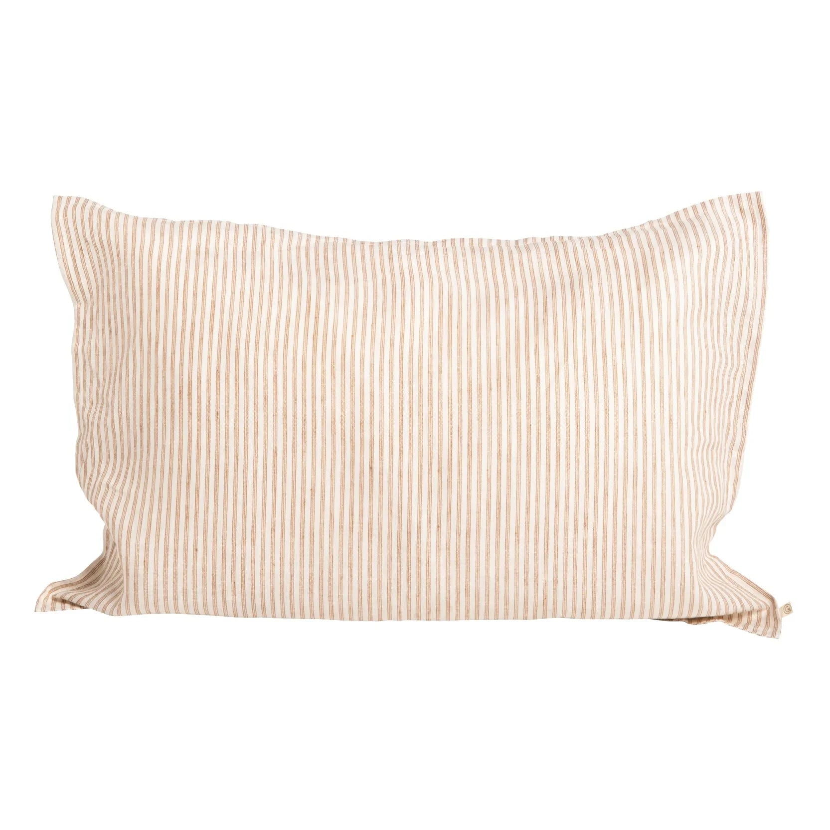 Gabrielle Paris - Funda de almohada de lino lavado a rayas | Marrón