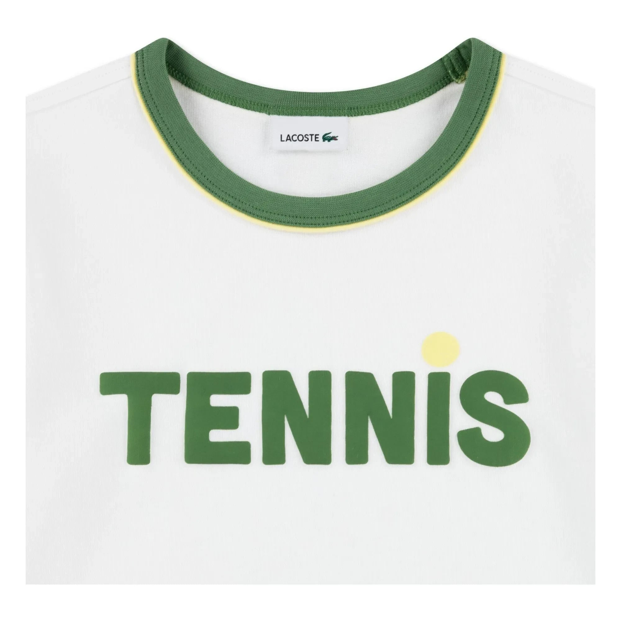 Lacoste - Camiseta de algodón orgánico con contraste | Blanco roto