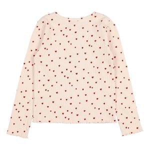 Búho - Camiseta Mini Corazones | Rosa Claro