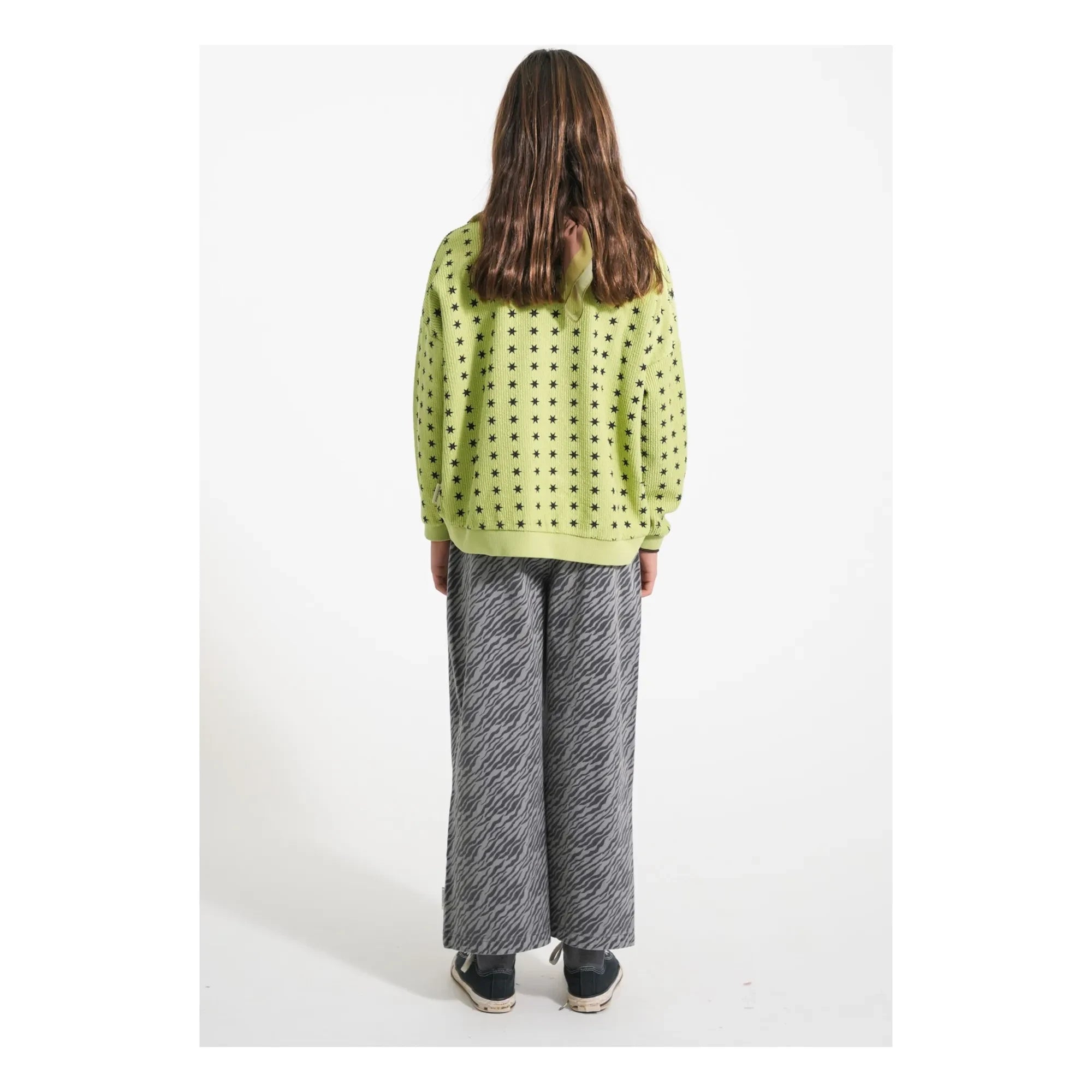 Piupiuchick - Sudadera de estrellas de canalé de algodón orgánico | Verde