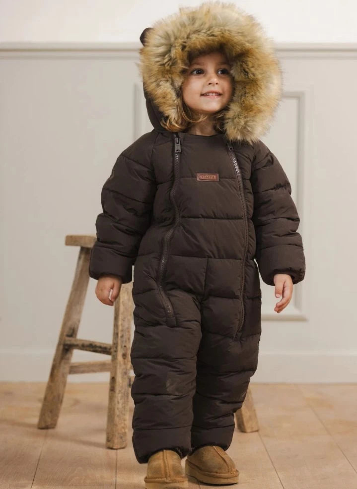 Töastie - Chaqueta Cloud con Capucha de Piel Sintética Impermeable | Marrón