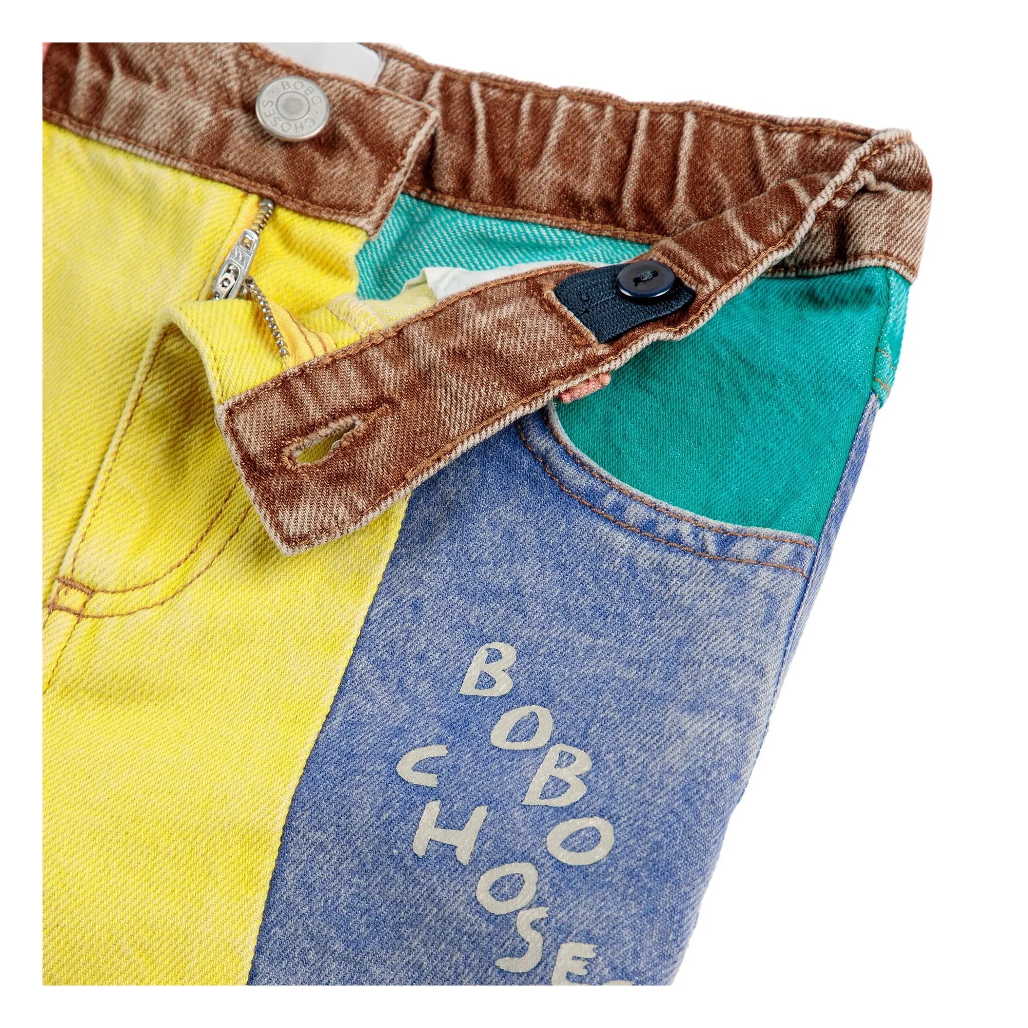 Bobo Choses - Vaqueros de algodón orgánico con bloques de color | Amarillo