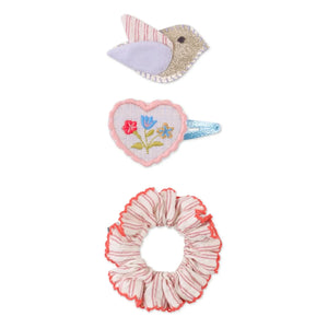 Gingersnaps - Set de pasadores de Laurel y scrunchie | Rosa