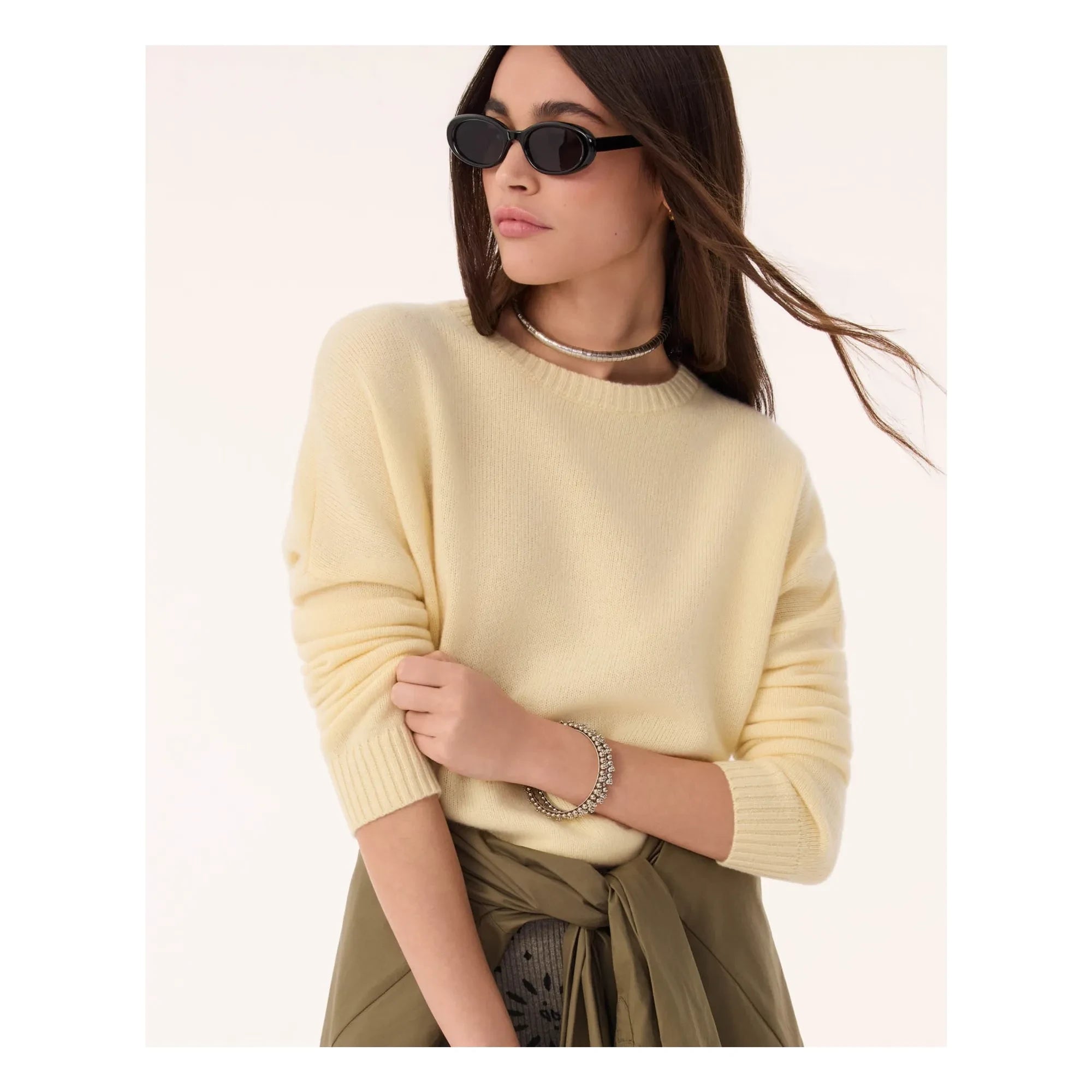 Kujten - Jersey de cachemir Amelie | Verde anís