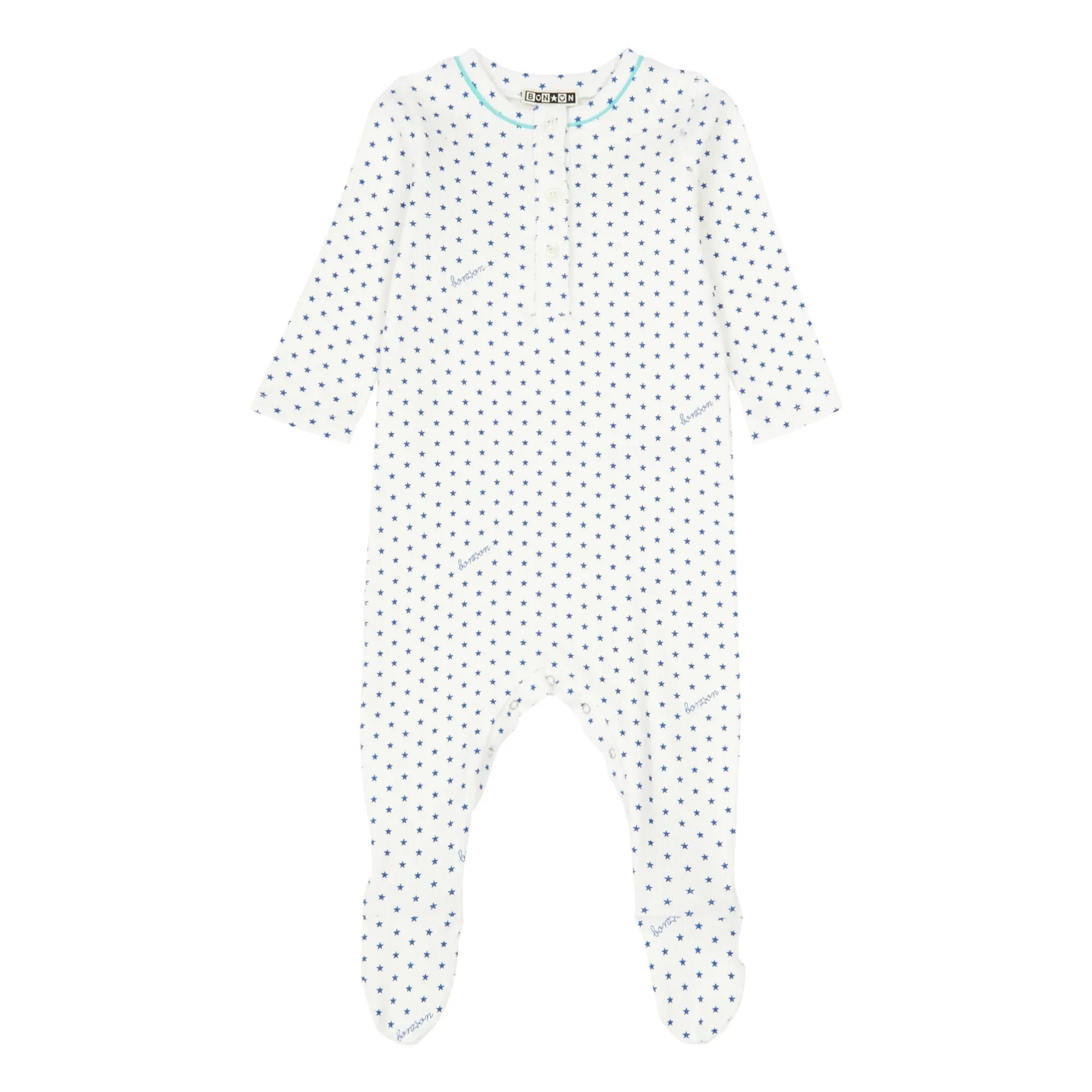 Bonton - Pijama con pies Jersey Star - Colección No Sleep Club | Azul