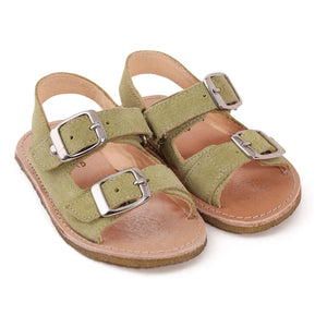 Lazare - Sandalias de ante Gisèle | Verde almendra