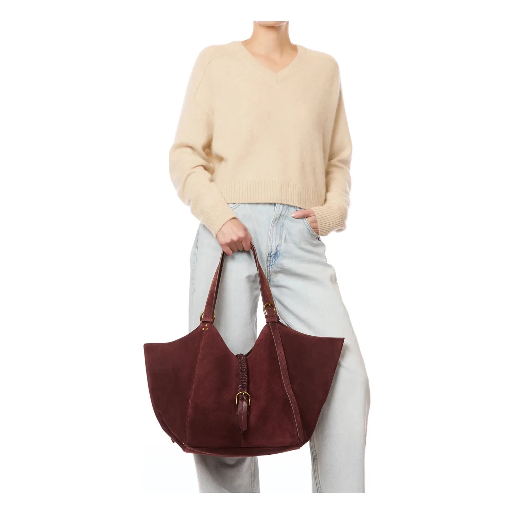 Jérôme Dreyfuss - Bolso Joseph M de terciopelo | Rojo oscuro