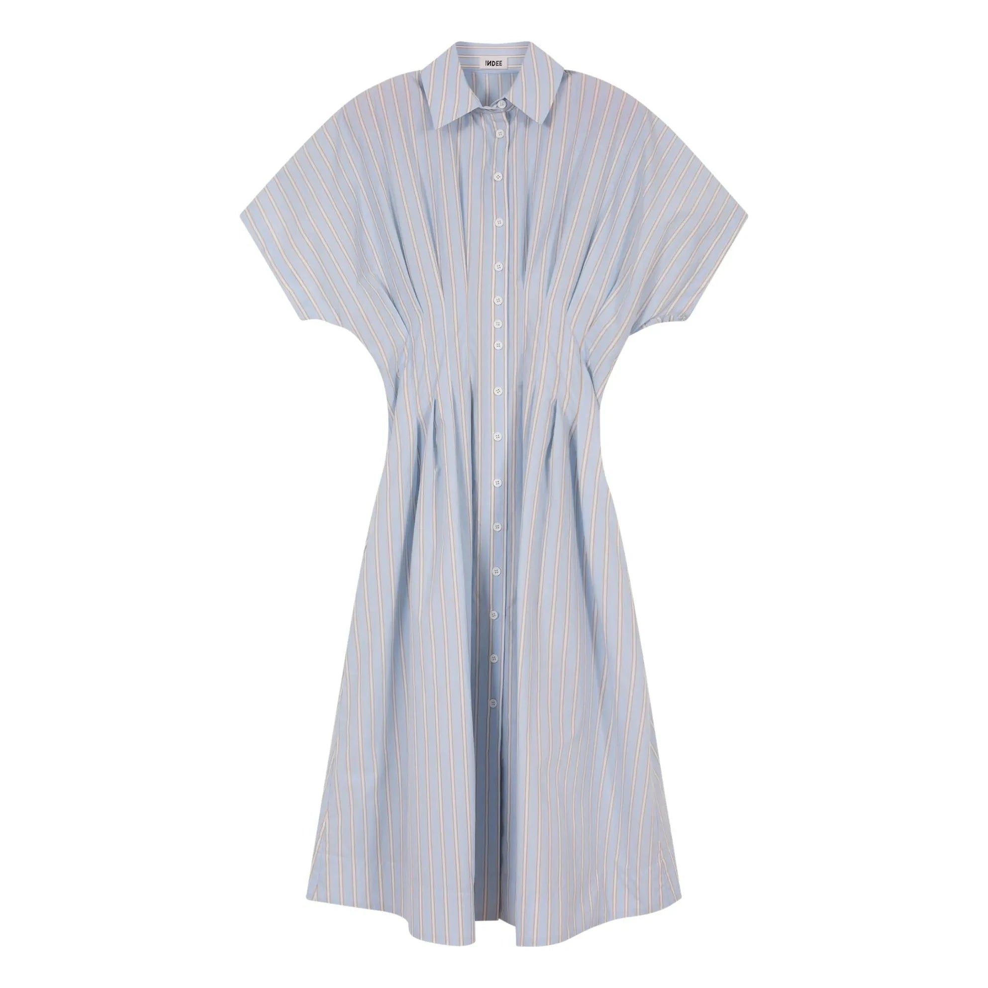 Indee - Vestido camisero Valois a rayas | Azul claro