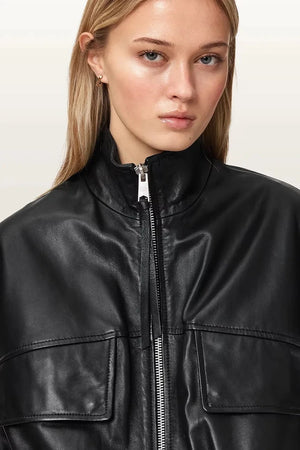 Chaleco de cuero AllSaints para mujer FLOR