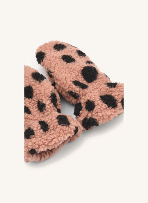 Liewood - Guantes Sherpa de fibra reciclada Grethe Leopardo | Rosa Pálido