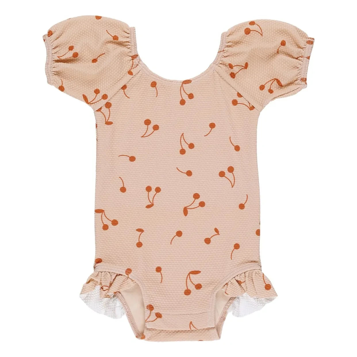 Quincy Mae - Traje de baño Catalina con estampado de cerezas | Rosa pálido