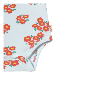 Tinycottons - Body de algodón orgánico con flores | Azul claro