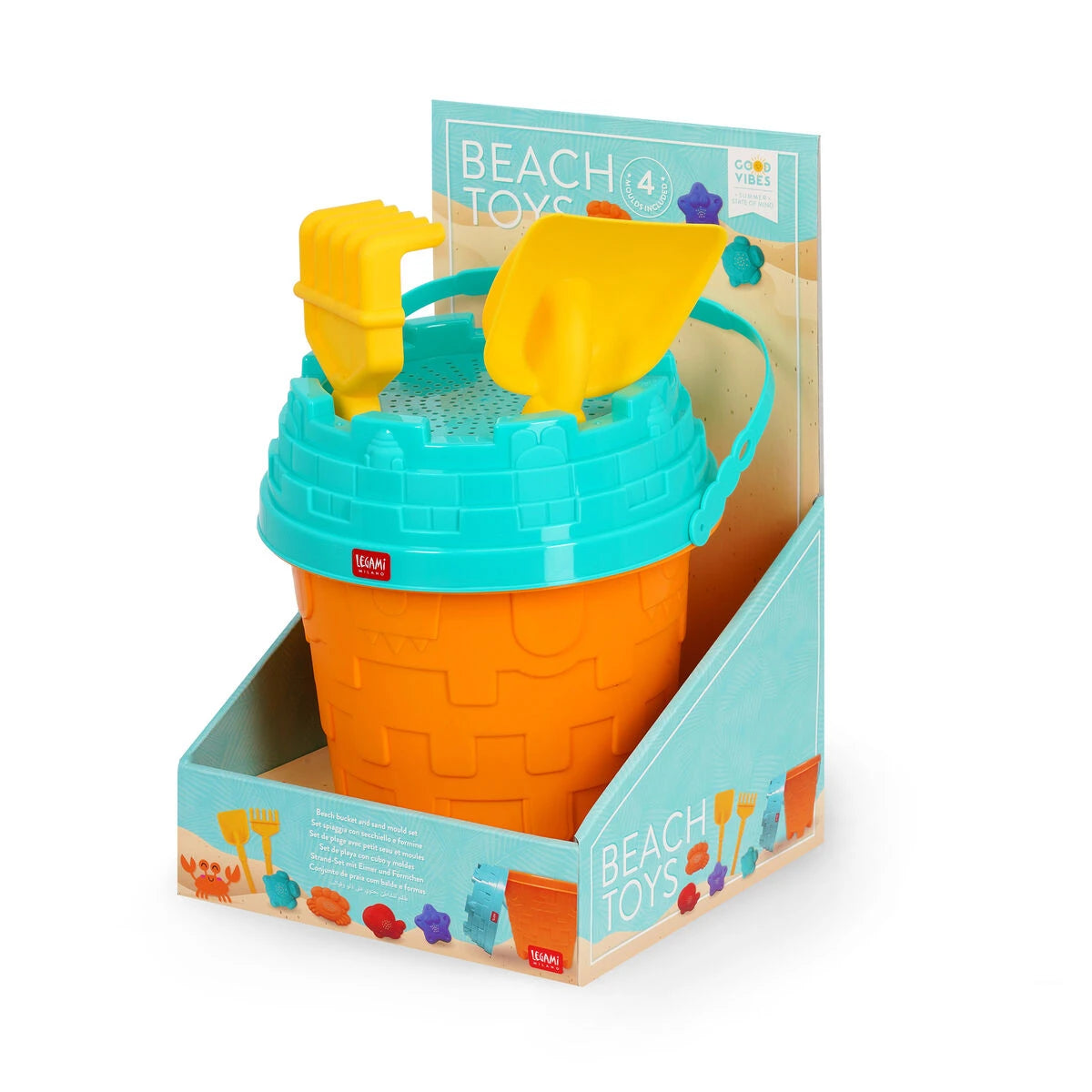 Legami - Set de Cubo de Playa y Molde de Arena - Juguetes de Playa