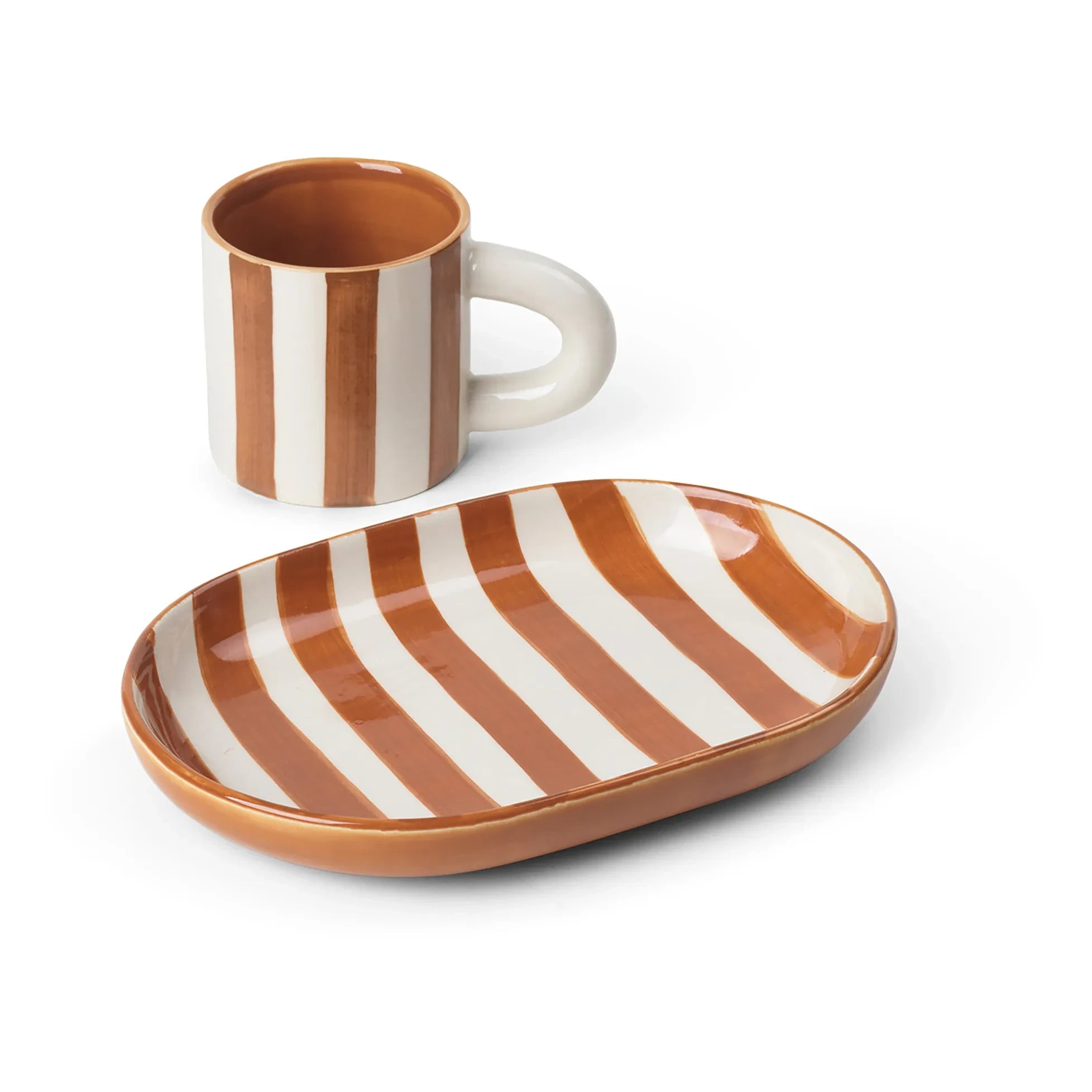 Ferm Living - Taza y Plato de Porcelana Milu | Rojo