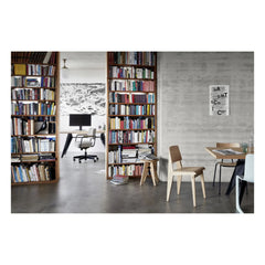 Vitra - Silla giratoria de oficina, base negra - Jean Prouvé | Gris perla