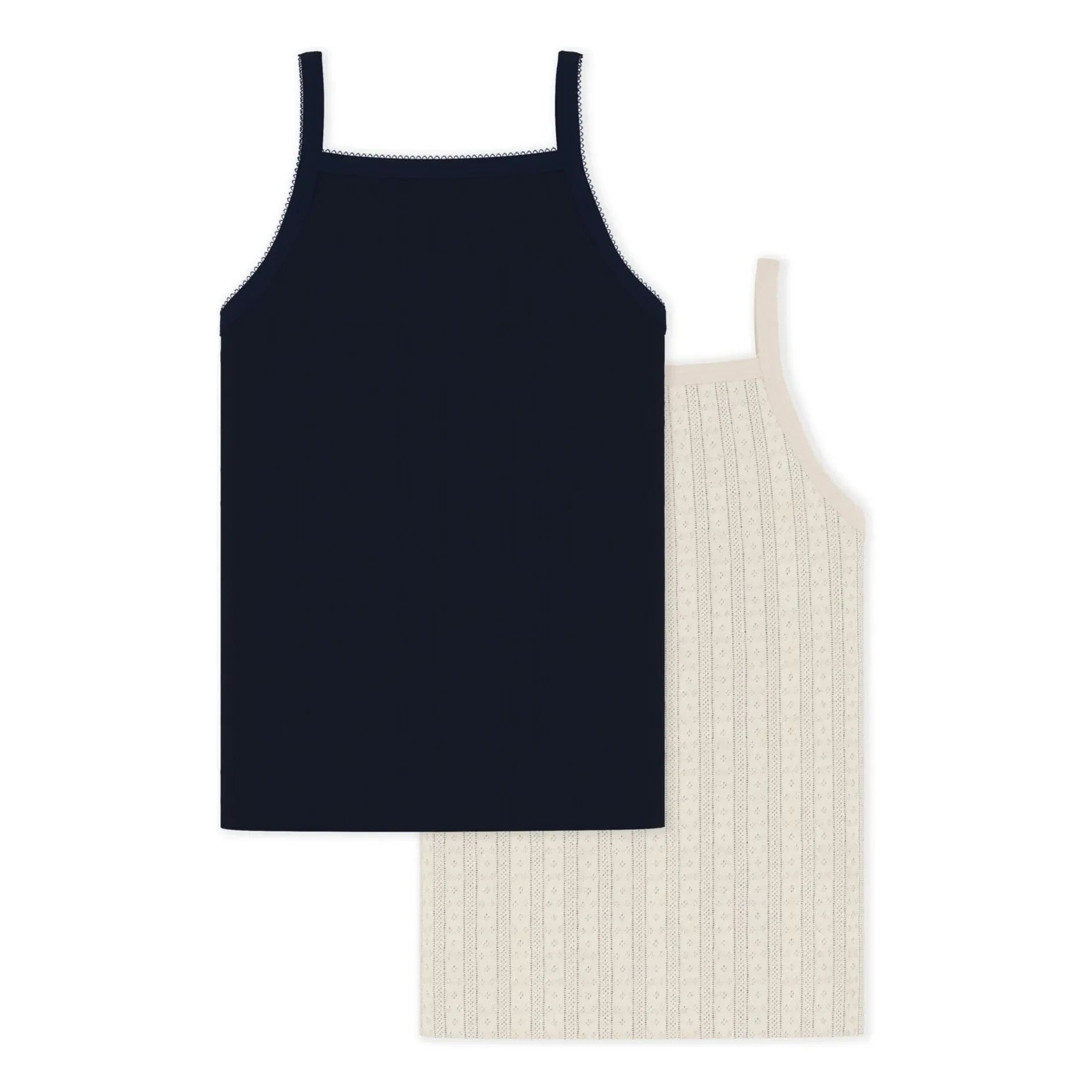 Petit Bateau - Conjunto de 2 camisetas de tirantes | Azul marino
