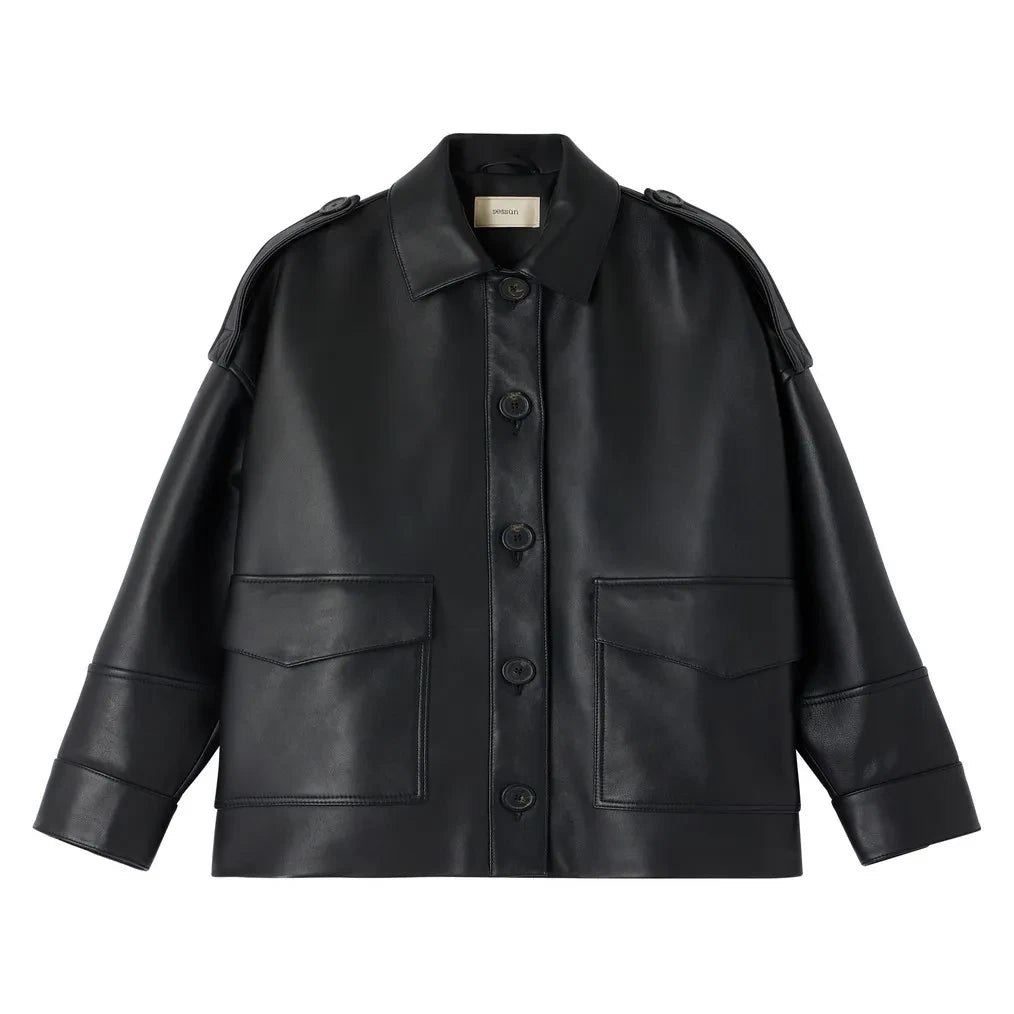 Sessùn - Chaqueta de cuero Harriboyd | Negro