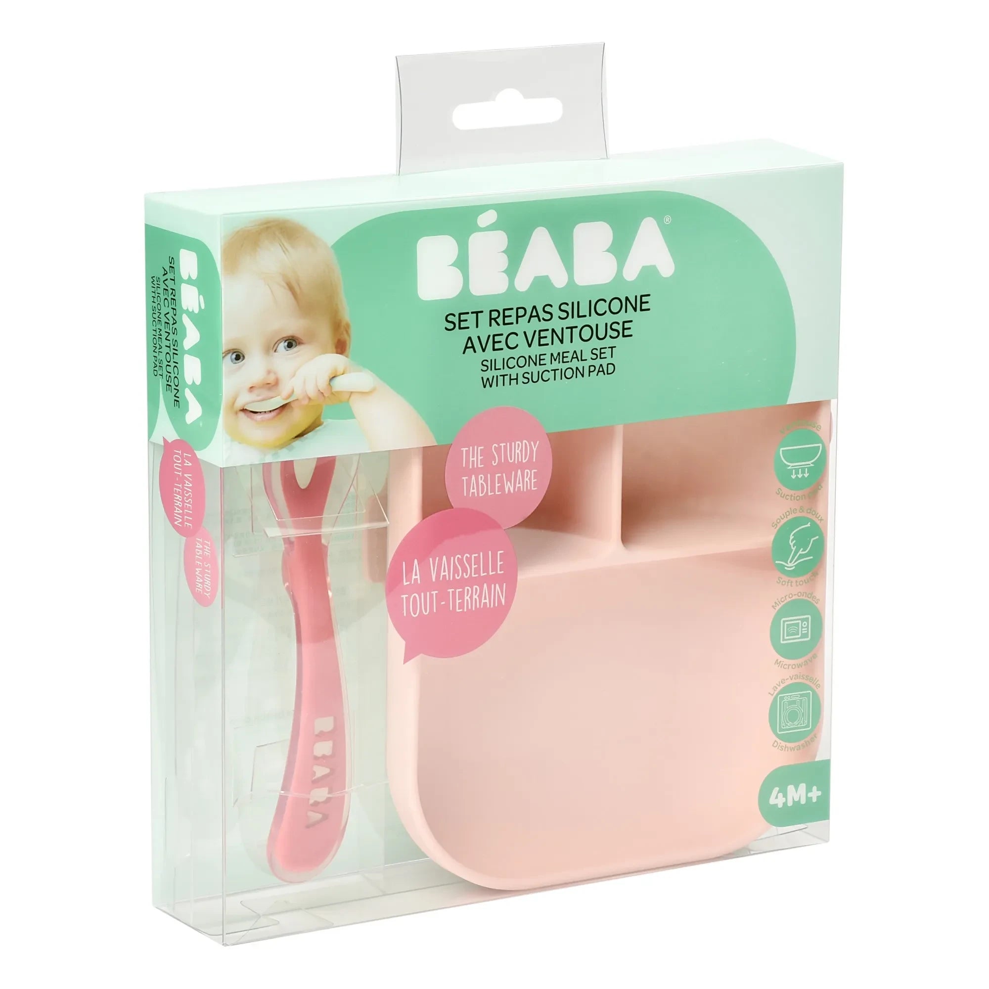 Béaba - Set de Comida de Silicona | Rosa