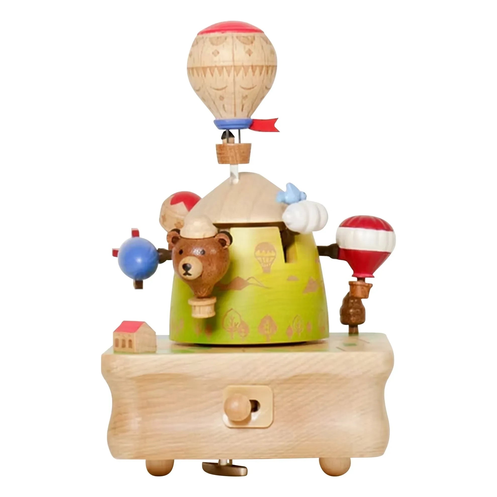 Wooderful life - Caja de música globo aerostático | Verde