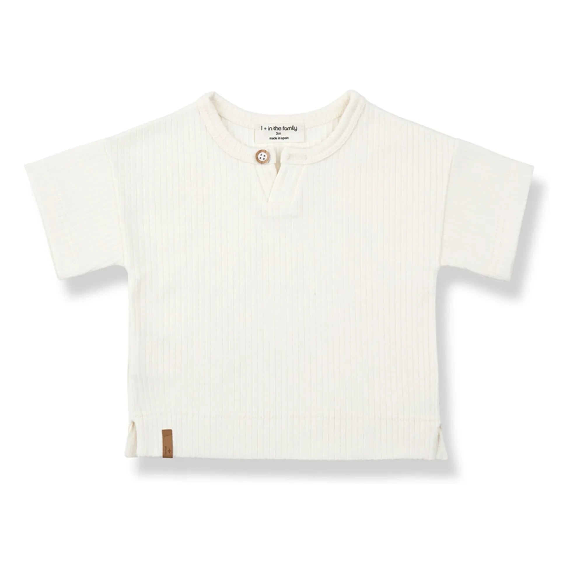 1+ en la familia - Camiseta de canalé Vilanova | Blanco