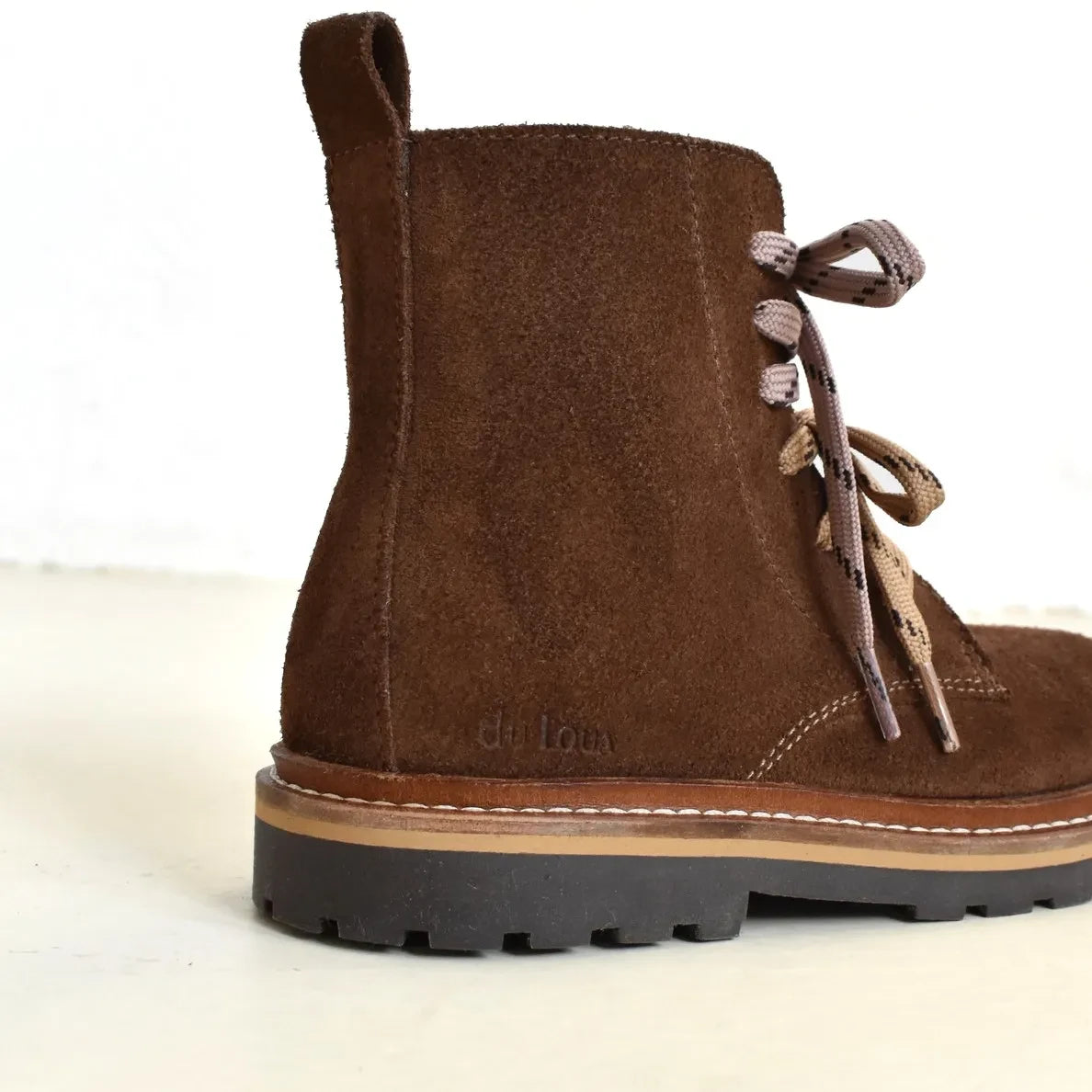 du Loua - Botas Charly de ante con cordones | Marrón