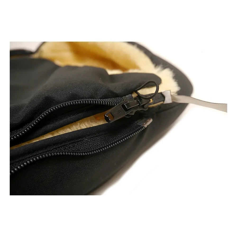 Kaiser - Saco de piel de oveja prémium para pies | Negro