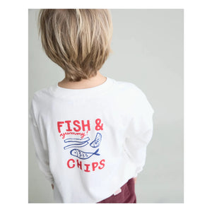 Búho - Camiseta de algodón orgánico Chips | Blanca