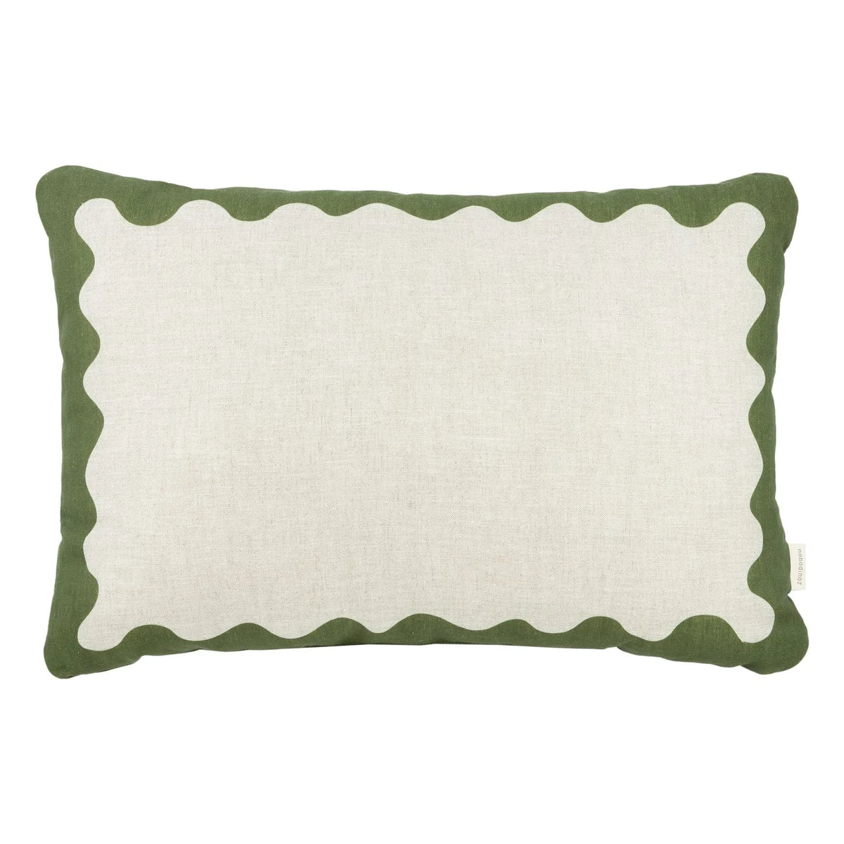 Nobodinoz - Cojín rectangular Vibes - Lino francés | Verde