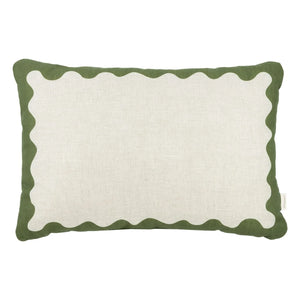 Nobodinoz - Cojín rectangular Vibes - Lino francés | Verde