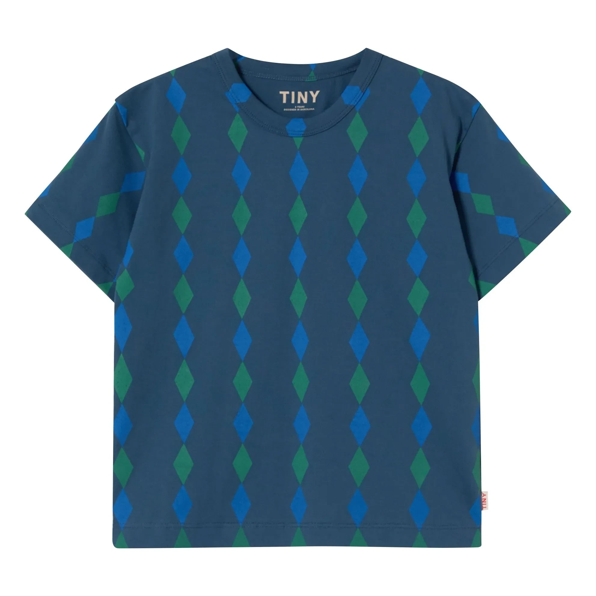 Tinycottons - Camiseta de algodón orgánico Losange | Azul