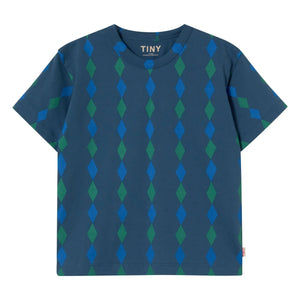 Tinycottons - Camiseta de algodón orgánico Losange | Azul
