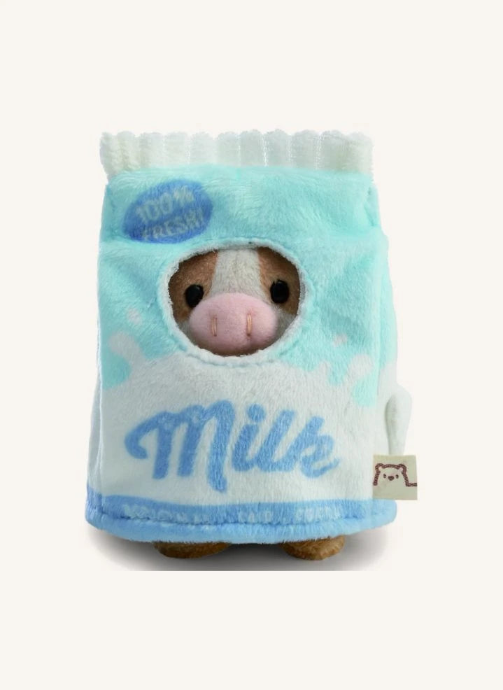 Nici - Juguete de peluche Moono la vaca, con disfraz de cartón de leche | Beige