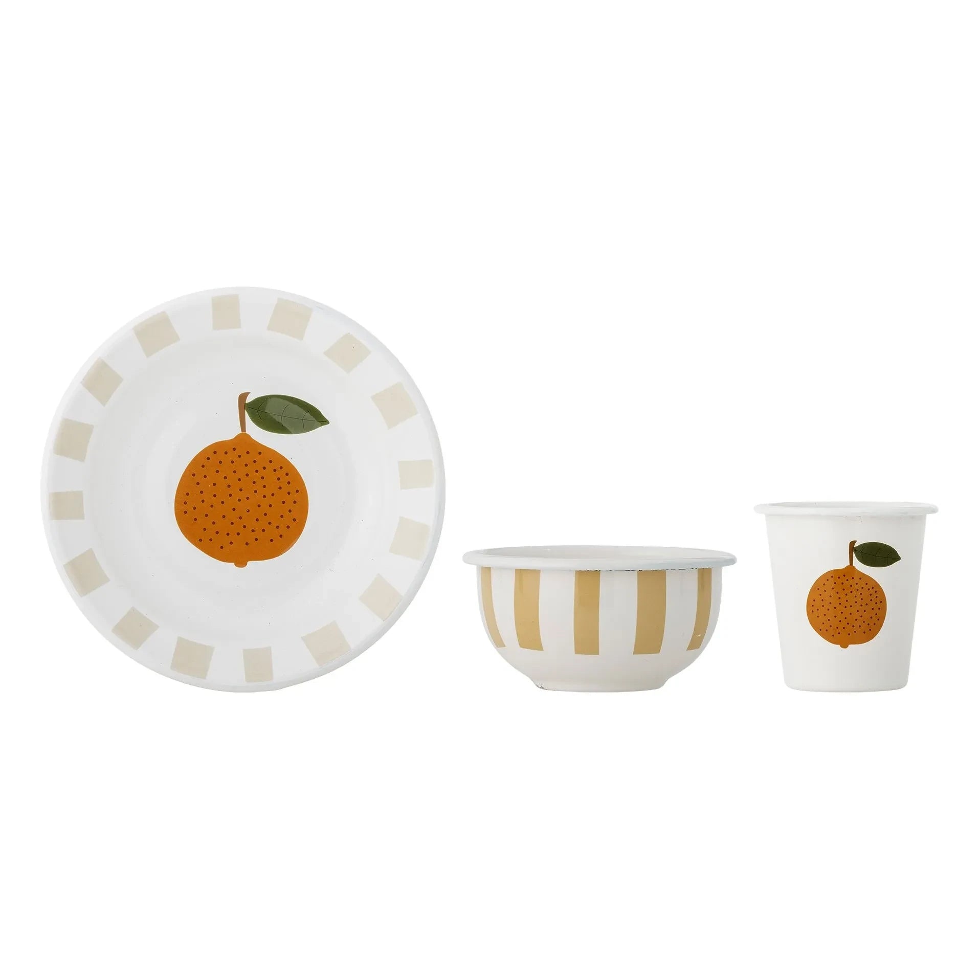 Bloomingville Mini - Vajilla de esmalte Agnès | Blanca
