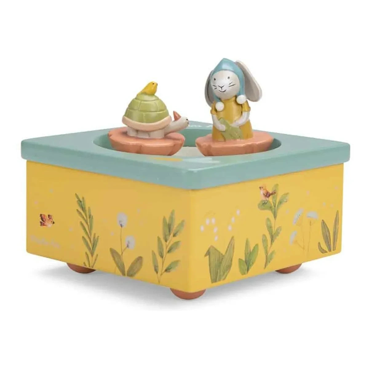 Moulin Roty - Caja de música Trois Petits Lapins | Azul claro