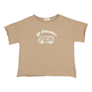 Búho - Go Discover Camiseta de algodón orgánico | Beige