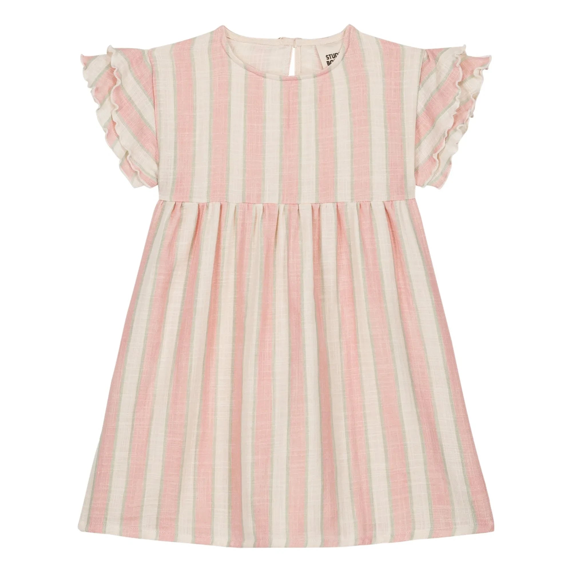 Studio Bohème - Vestido Cousin de Rayas de Gasa de Algodón Orgánico | Rosa